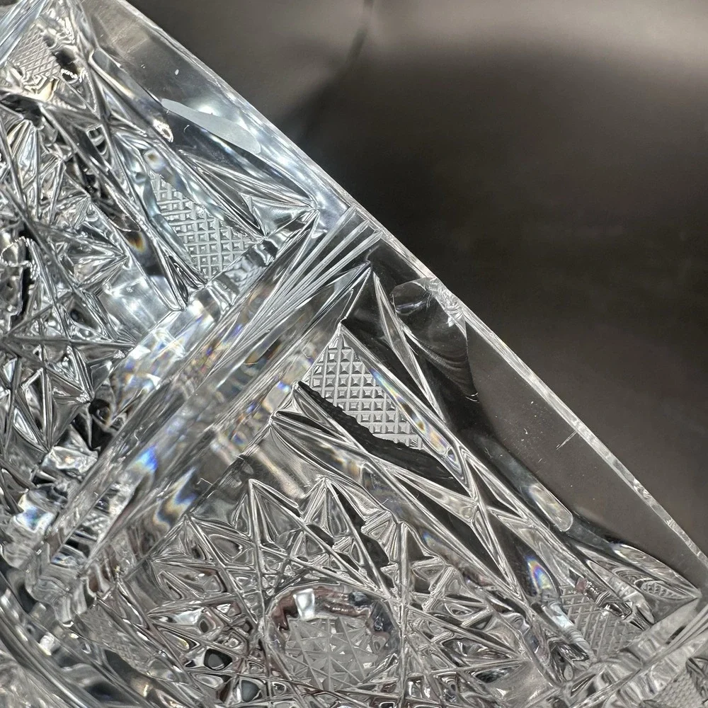 American Brilliant Cut Glass Candy‎ Dish With Lid Regency Sparkling
